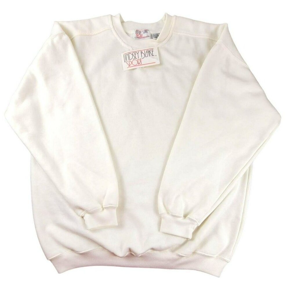 Womens White Sweatshirt Lindsey Blake Wardrobe Staple Size Large NWT JH1444